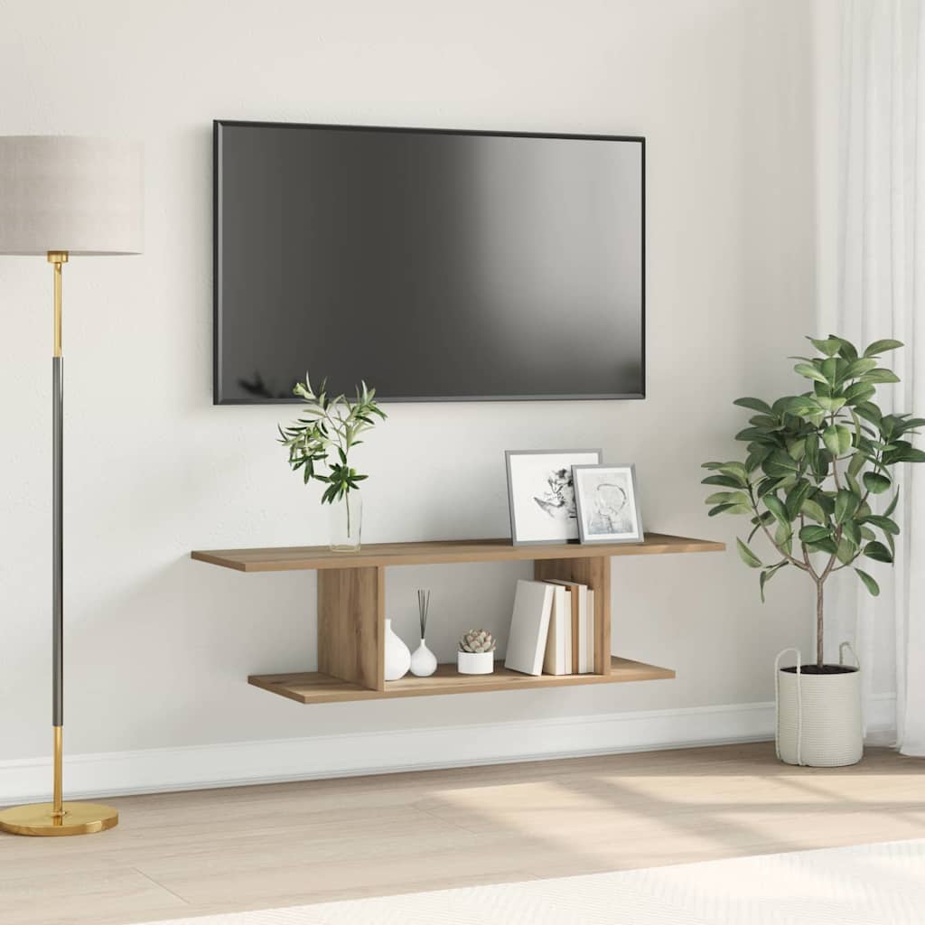 Cabinet TV stejar artizanal 102 x 35 x 35 cm Lemn compozit — imaginea 2
