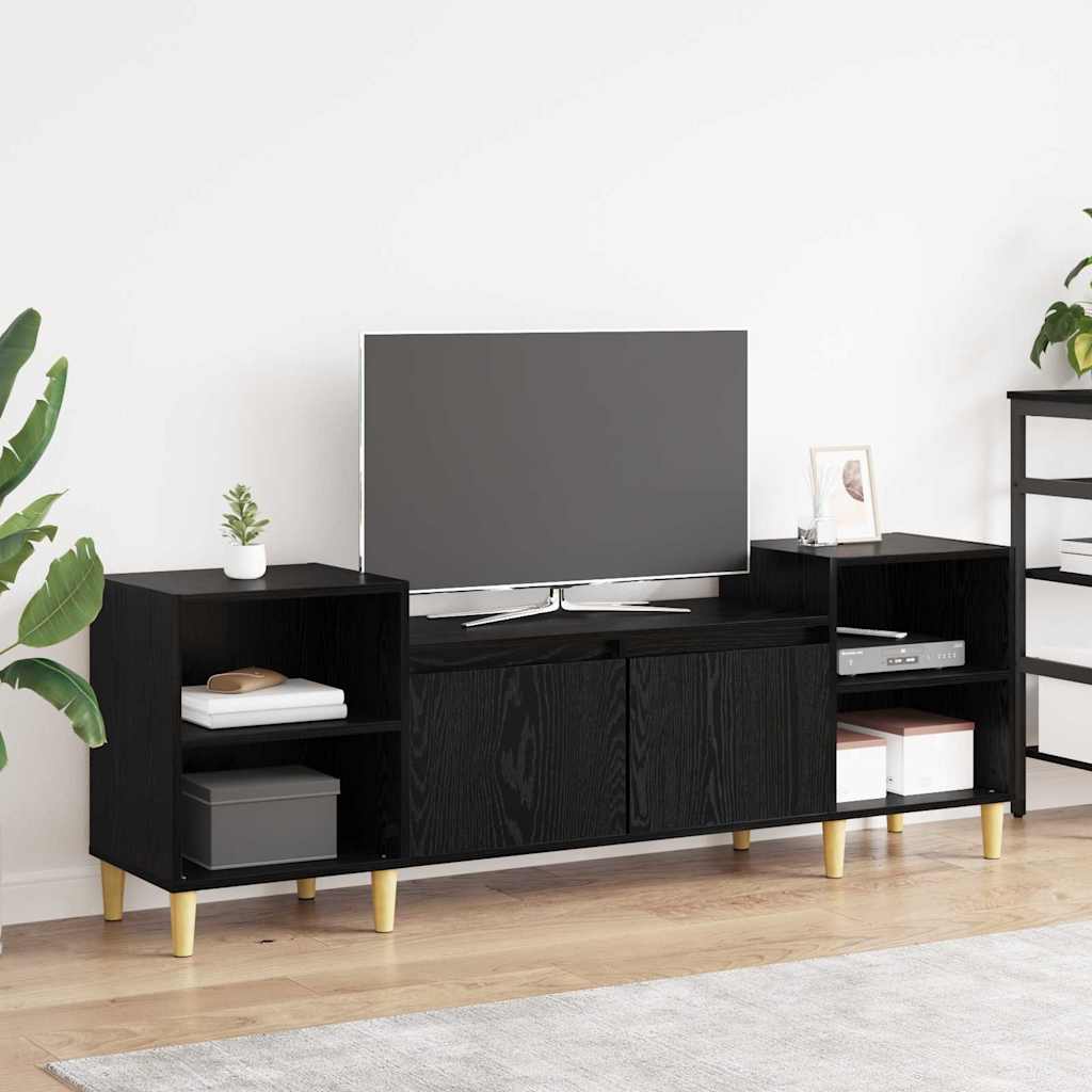 Cabinet TV Stejar Negru 160 x 35 x 55 cm Lemn compozit — imaginea 2