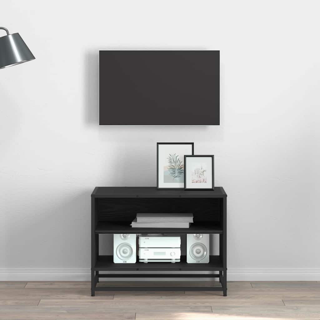 Cabinet TV Stejar negru 61 x 40 x 46 cm Lemn compozit — imaginea 2