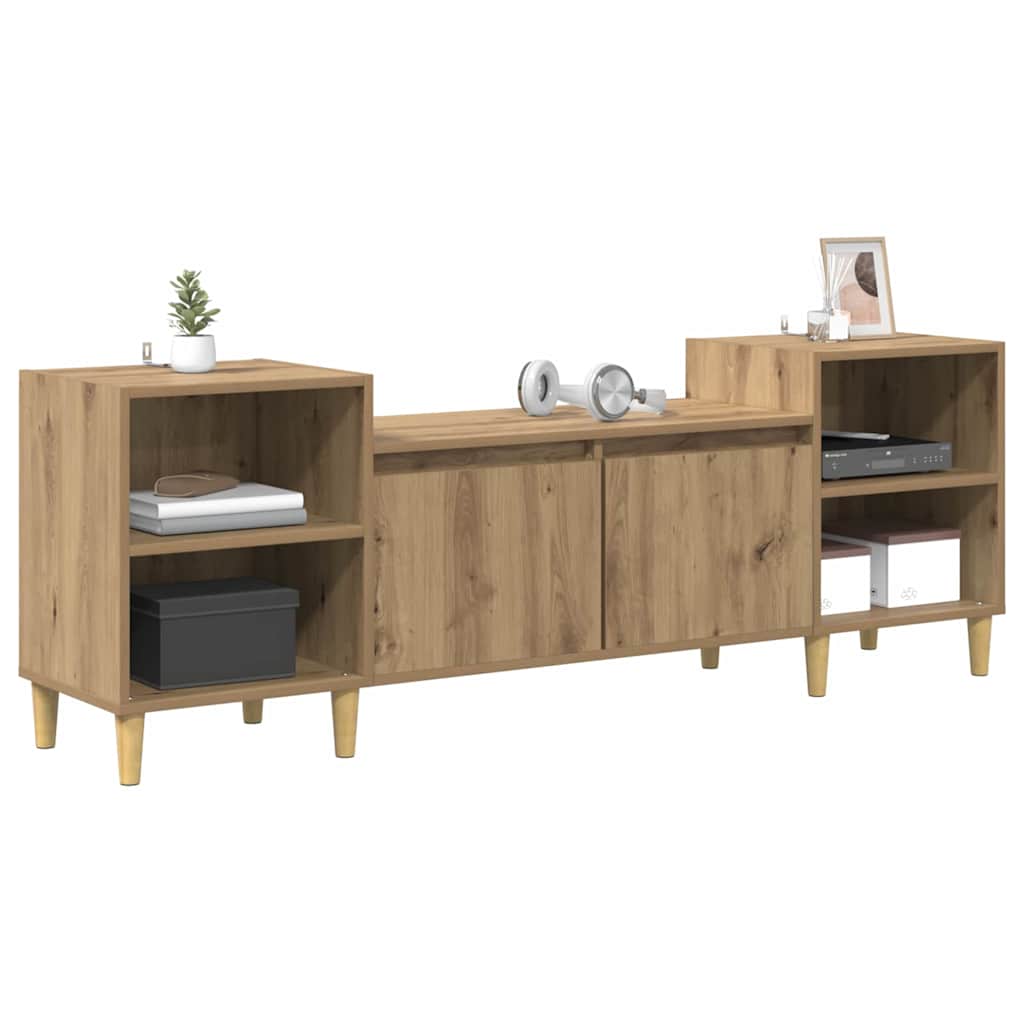 Cabinet TV Stejar Artizanal 160 x 35 x 55 cm Lemn compozit — imaginea 4
