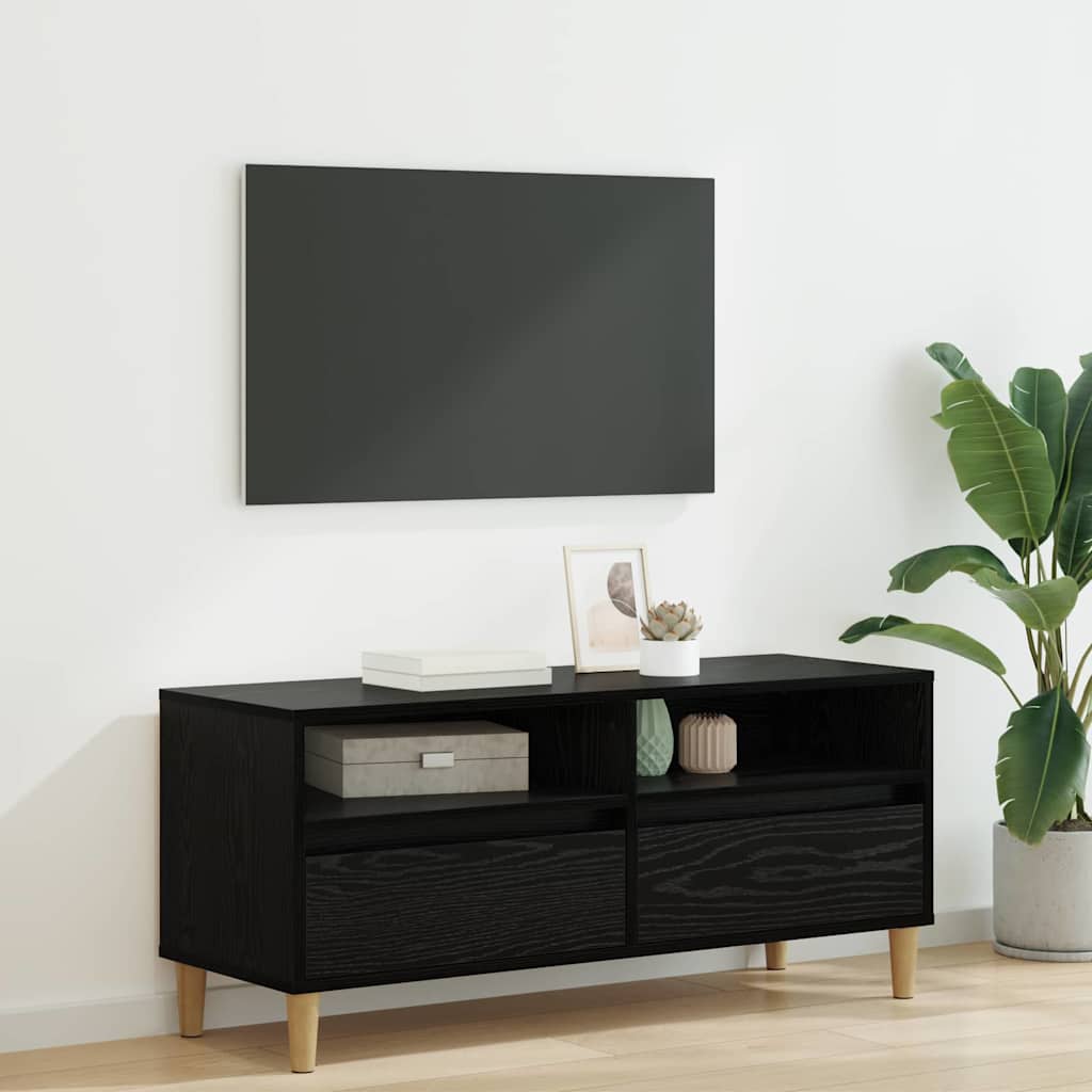 Cabinet TV Stejar Negru 100 x 34,5 x 44,5 cm Lemn compozit — imaginea 2