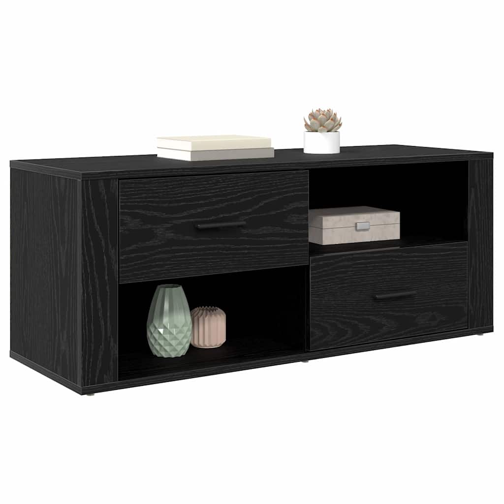 Cabinet TV Stejar Negru 100 x 35 x 40 cm Lemn compozit — imaginea 4