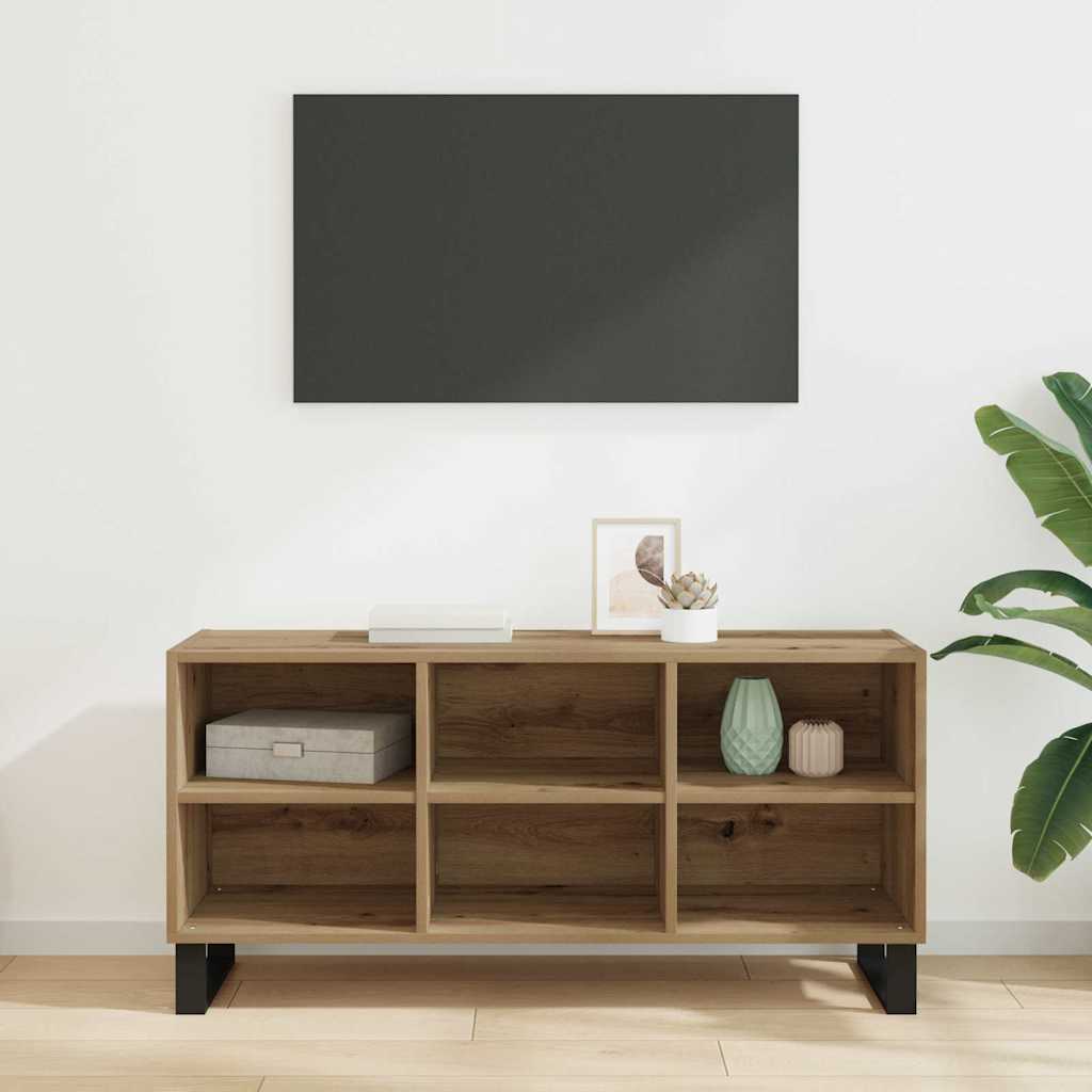 Cabinet TV Stejar Artizanal 103,5 x 30 x 50 cm Lemn compozit — imaginea 5