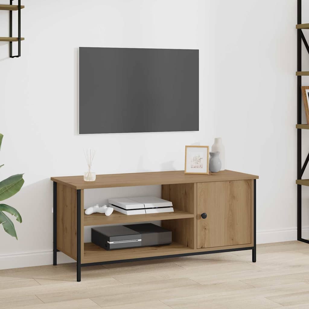 Cabinet TV stejar artizanal 100 x 40 x 45 cm Lemn compozit — imaginea 2