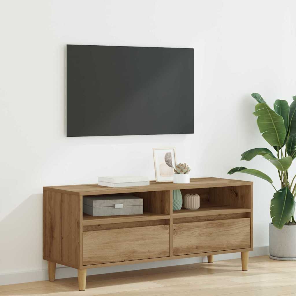 Cabinet TV Stejar Artizanal 100 x 34,5 x 44,5 cm Lemn compozit — imaginea 2