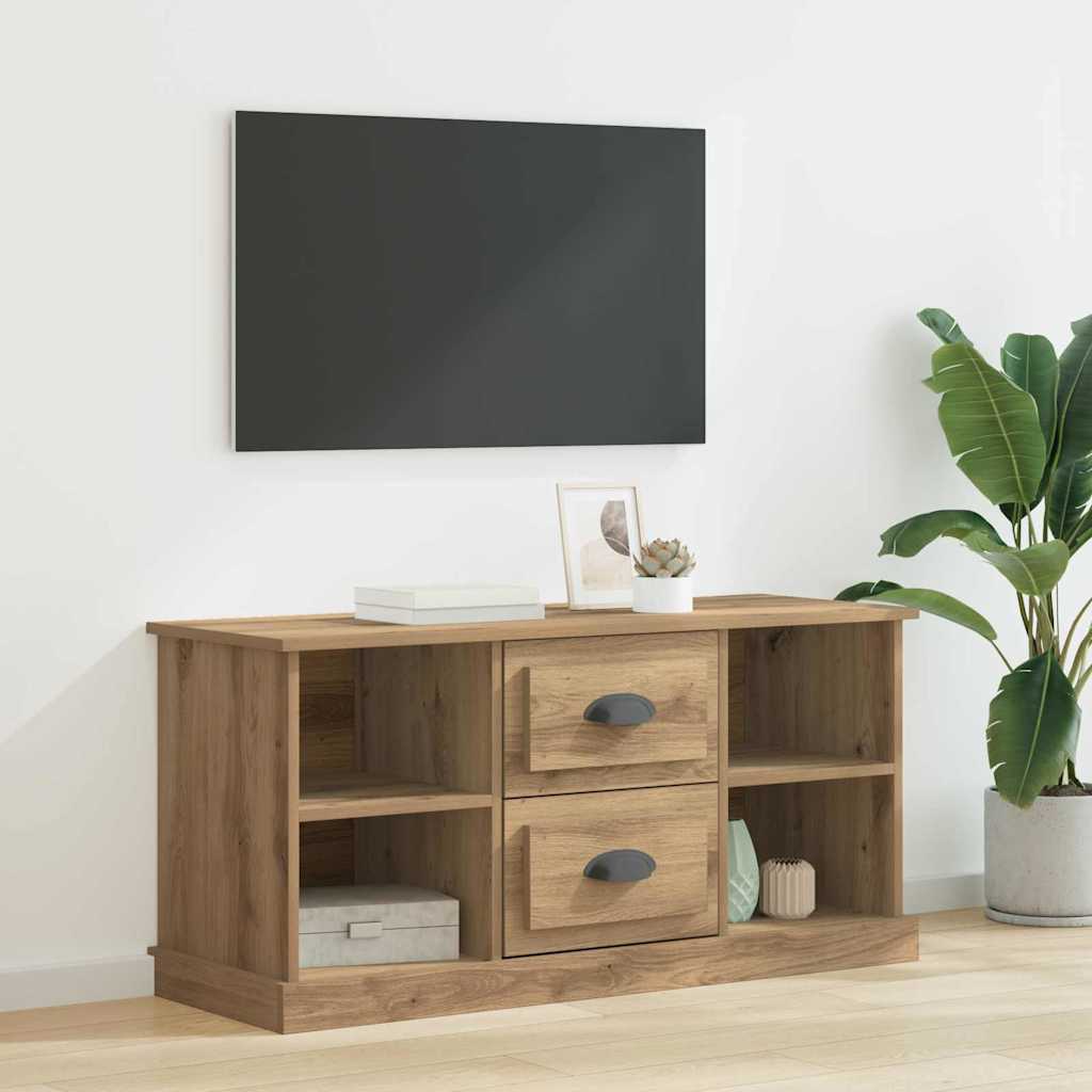 Cabinet TV Stejar Artizanal 99,5 x 35,5 x 48 cm Lemn compozit — imaginea 2