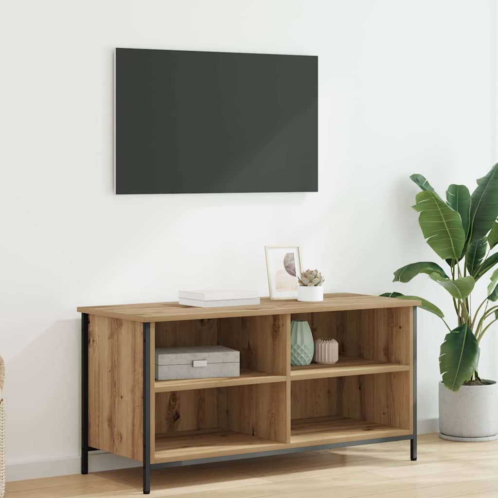 Cabinet TV Stejar Artizanal 100 x 40 x 50 cm Lemn compozit — imaginea 2