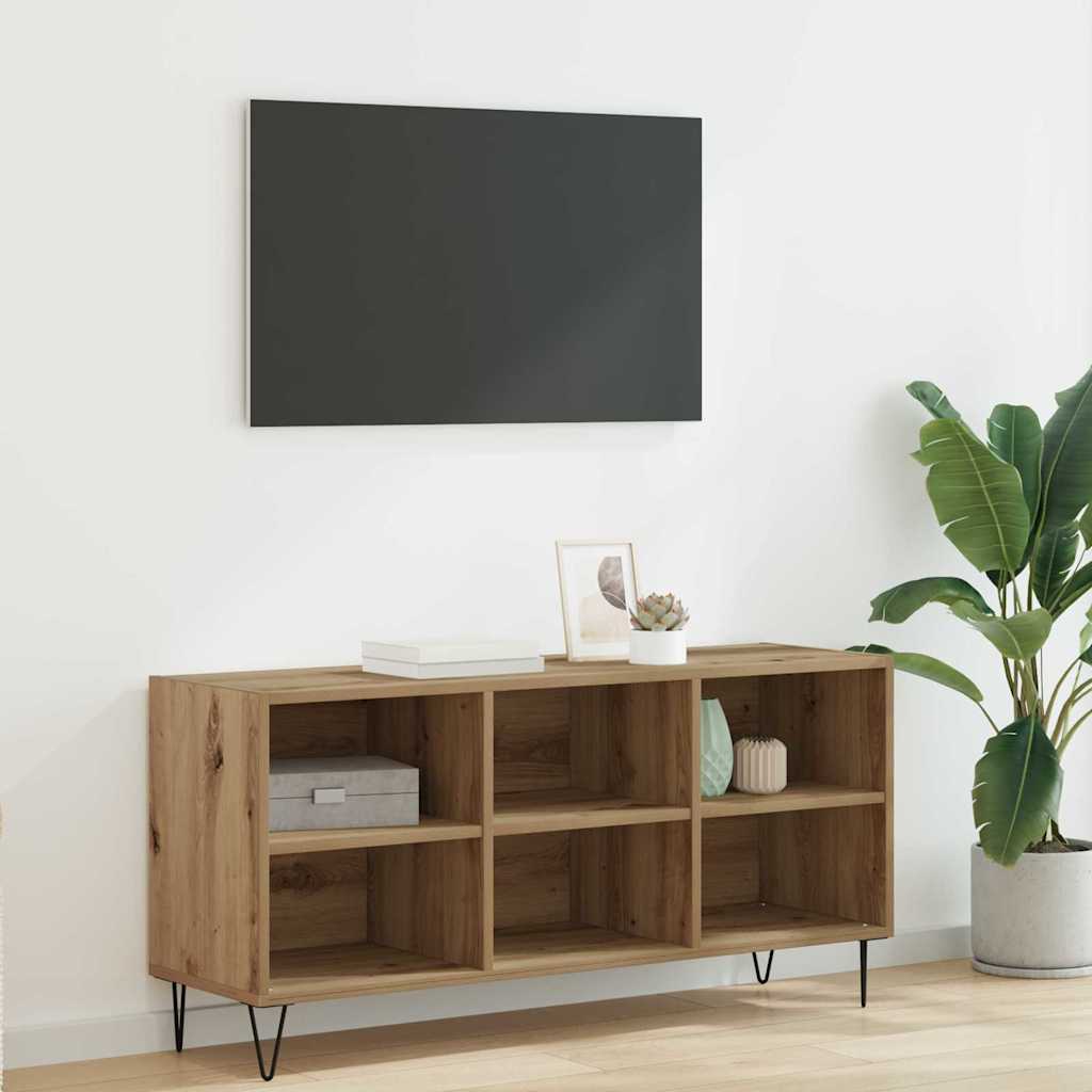 Cabinet TV Stejar Artizanal 103,5 x 30 x 50 cm Lemn compozit — imaginea 2