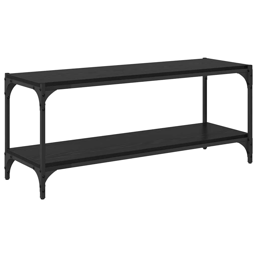 Cabinet TV Stejar Negru 100x33x41cm Lemn Ingineresc si Fier
