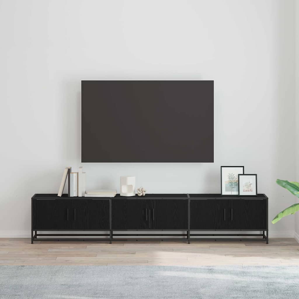 Cabinet TV Stejar negru 210 x 35 x 41 cm Lemn compozit — imaginea 2