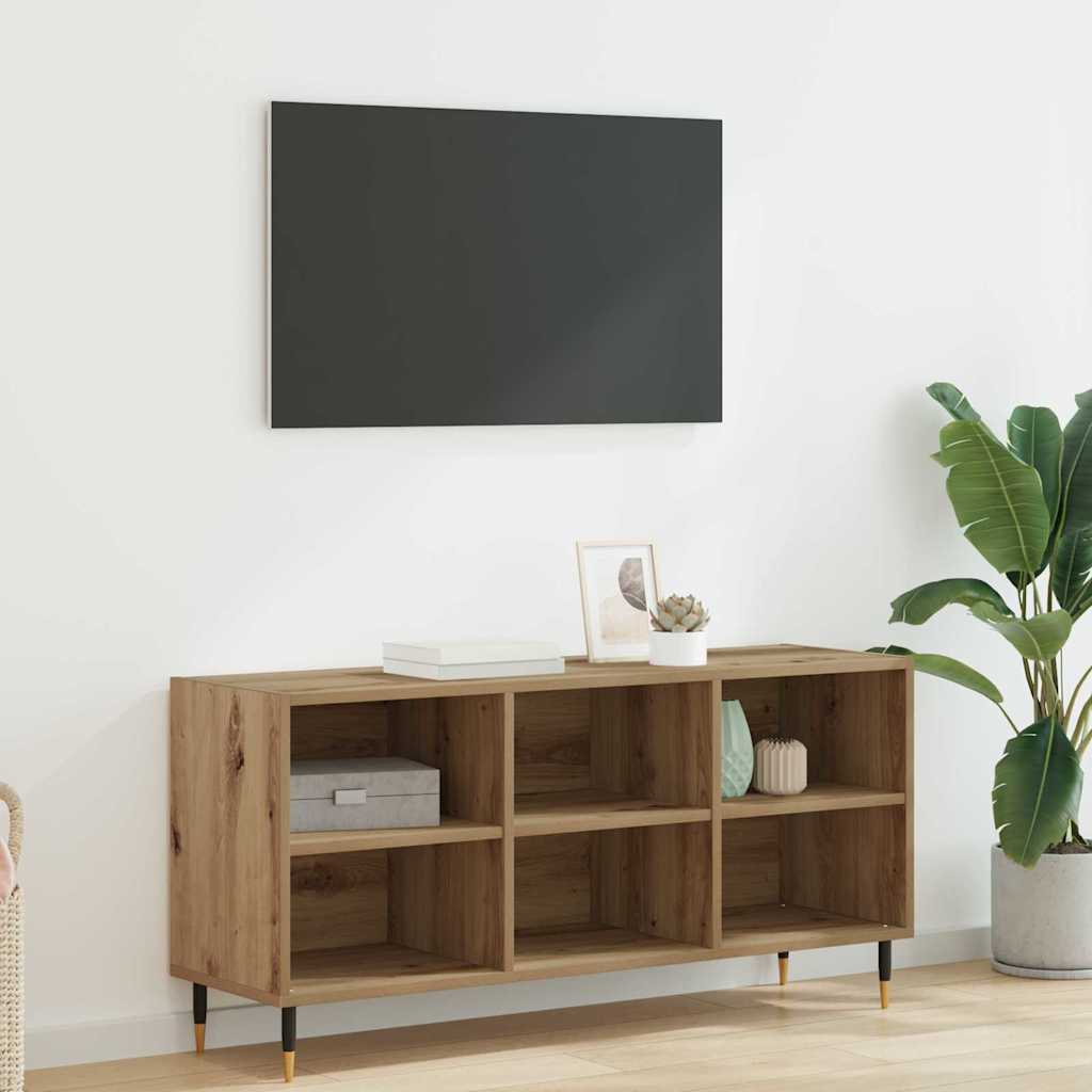 Cabinet TV Stejar Artizanal 103,5 x 30 x 50 cm Lemn compozit — imaginea 2