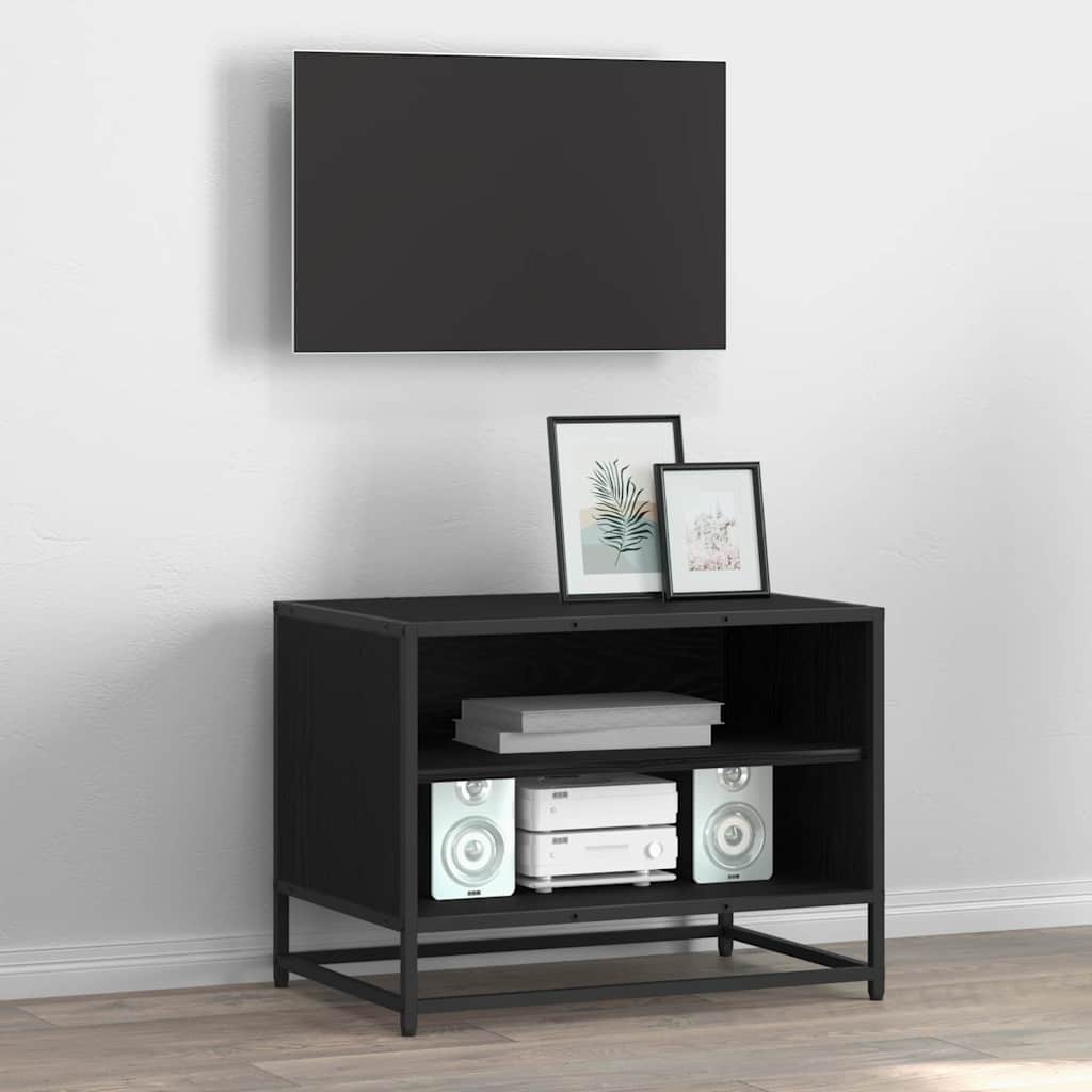 Cabinet TV Stejar negru 61 x 40 x 46 cm Lemn compozit — imaginea 4
