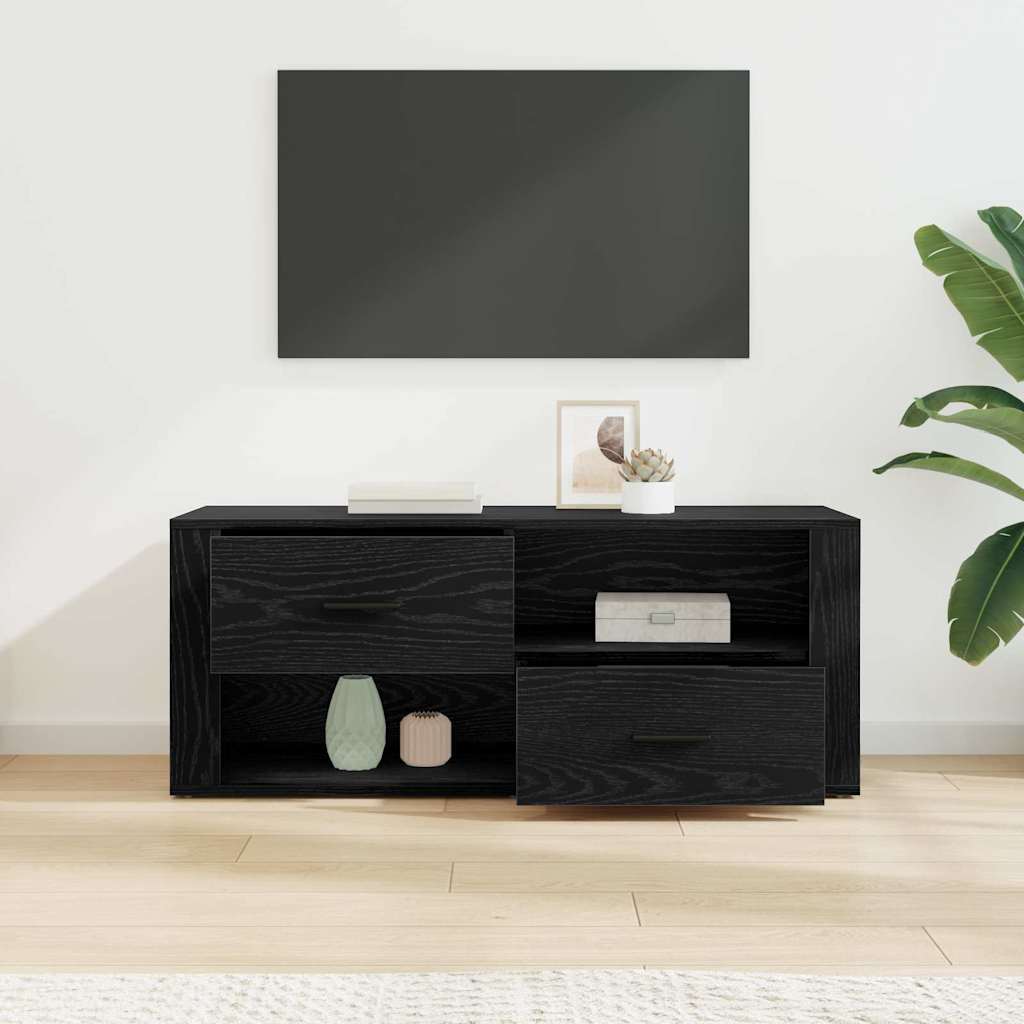 Cabinet TV Stejar Negru 100 x 35 x 40 cm Lemn compozit — imaginea 5