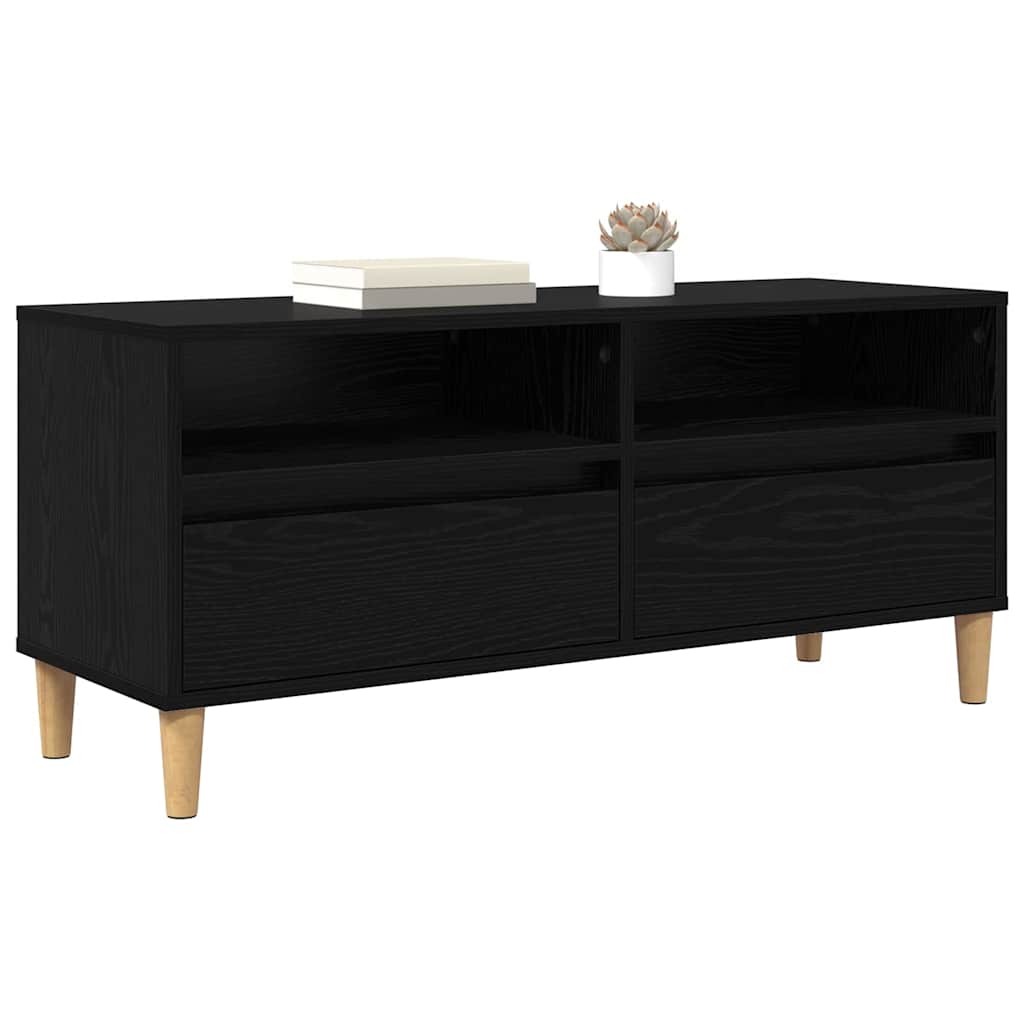 Cabinet TV Stejar Negru 100 x 34,5 x 44,5 cm Lemn compozit — imaginea 4