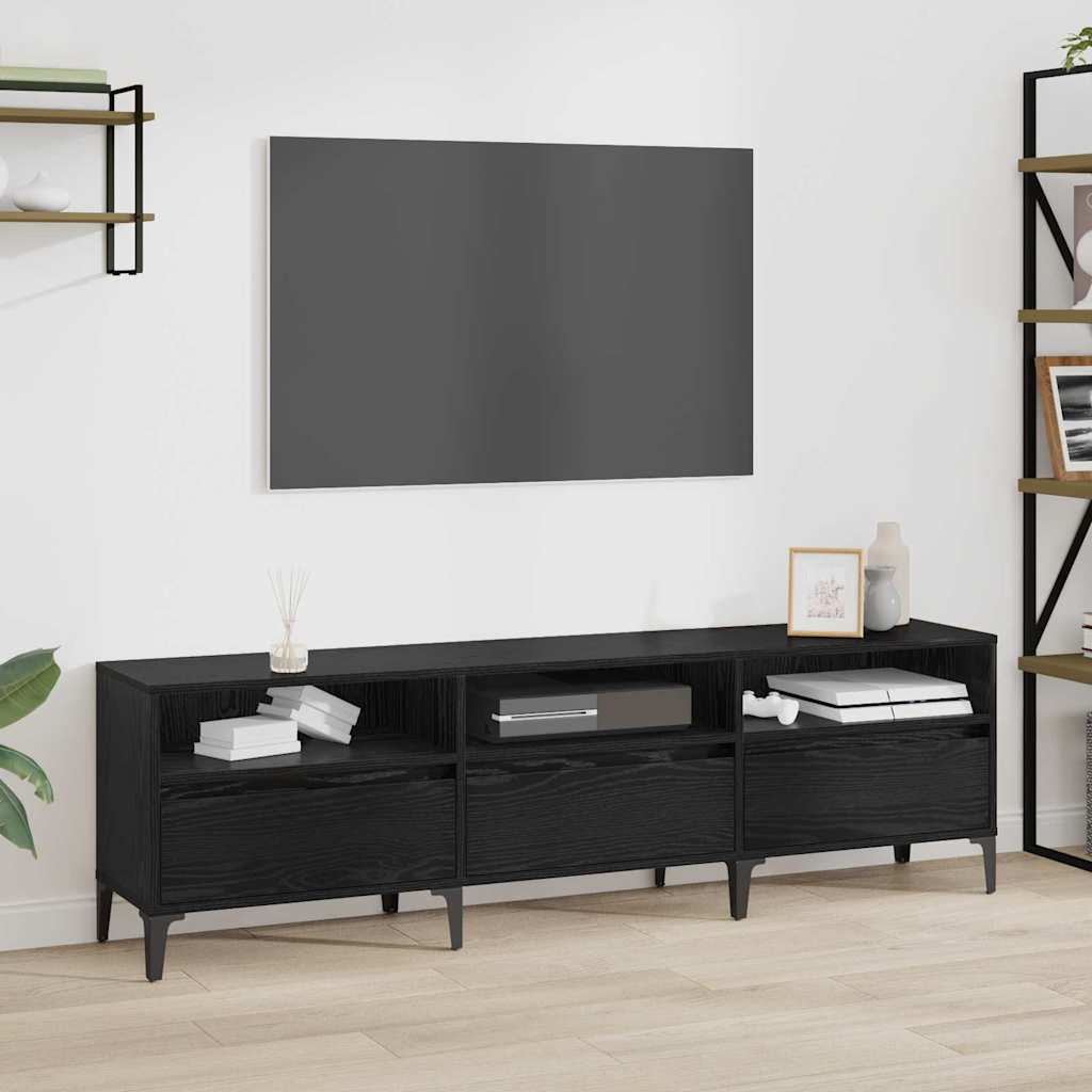 Cabinet TV Stejar negru 150 x 30 x 44.5 cm Lemn compozit — imaginea 3