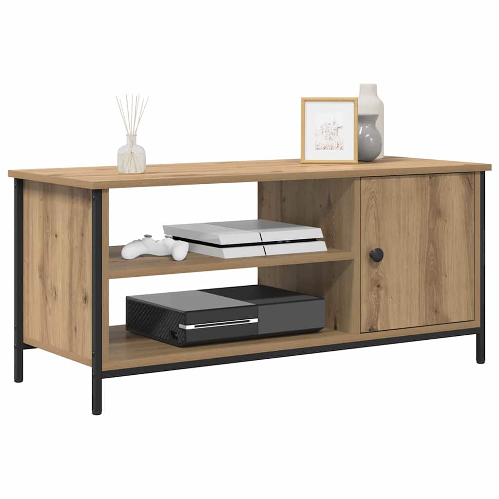 Cabinet TV stejar artizanal 100 x 40 x 45 cm Lemn compozit — imaginea 3