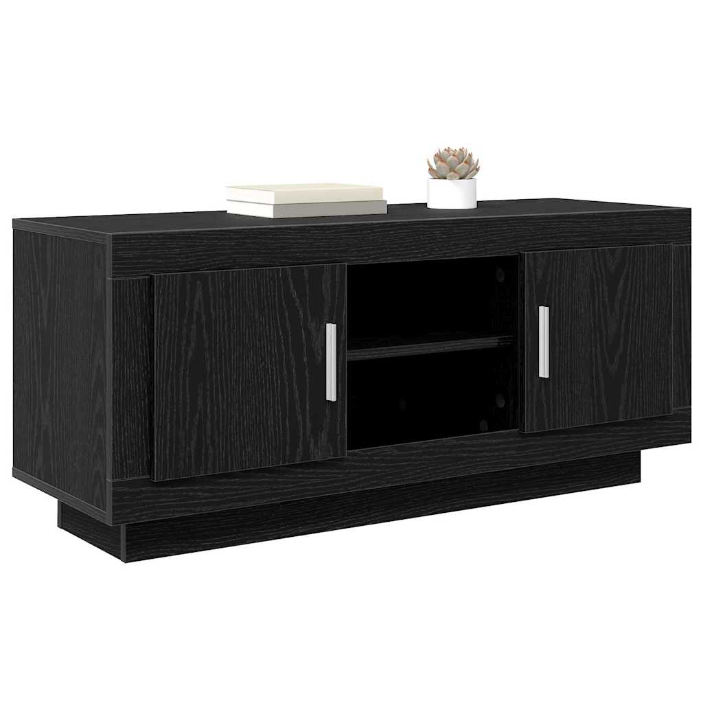 Cabinet TV Stejar Negru 102 x 35 x 45 cm Lemn compozit — imaginea 4