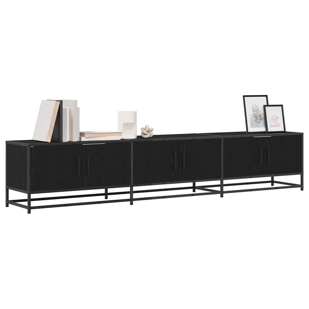 Cabinet TV Stejar negru 210 x 35 x 41 cm Lemn compozit — imaginea 3
