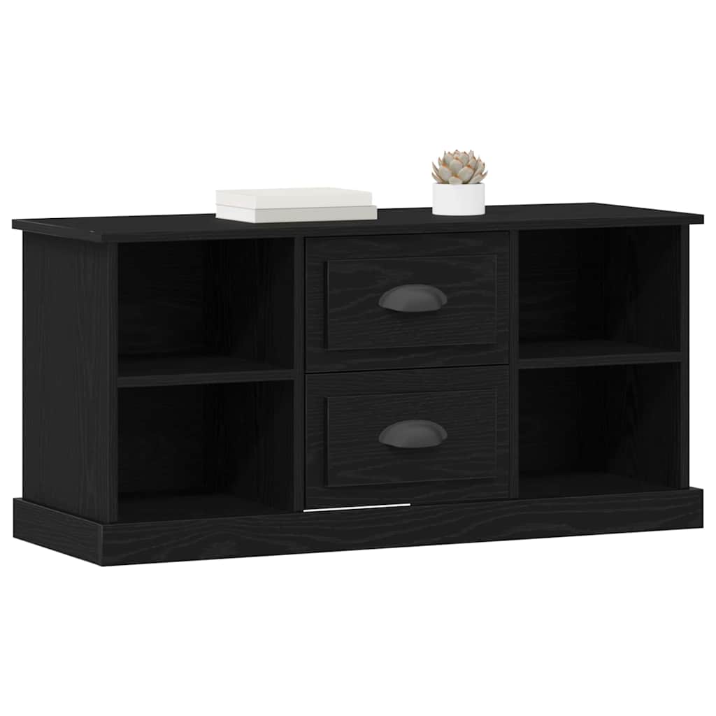 Cabinet TV Stejar Negru 99,5 x 35,5 x 48 cm Lemn compozit — imaginea 4