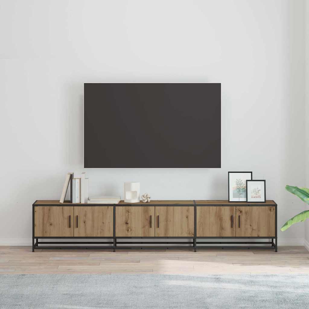 Cabinet TV stejar artizanal 210 x 35 x 41 cm Lemn compozit — imaginea 2