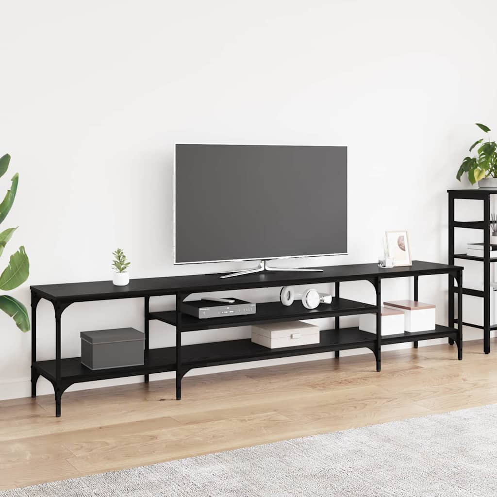 Cabinet TV Stejar Negru 201 x 35 x 45 cm — imaginea 2