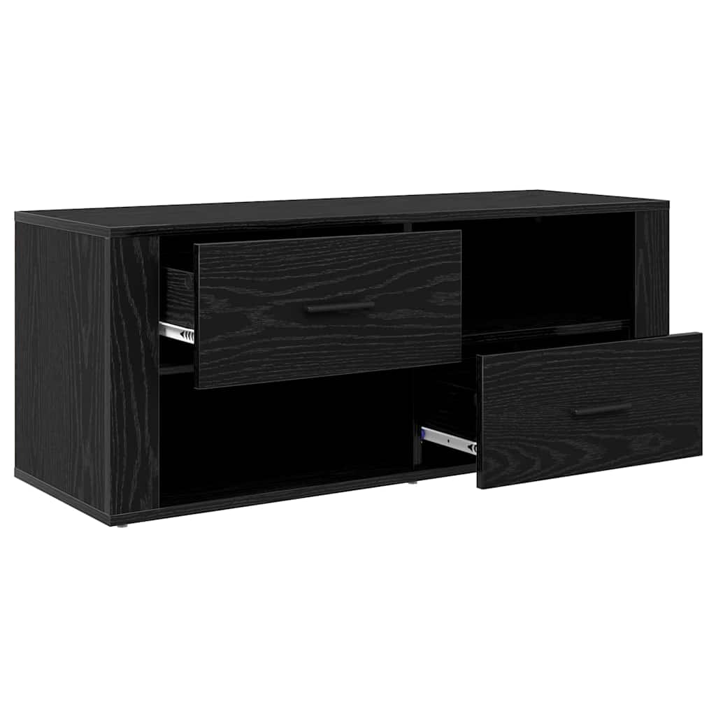 Cabinet TV Stejar Negru 100 x 35 x 40 cm Lemn compozit — imaginea 6