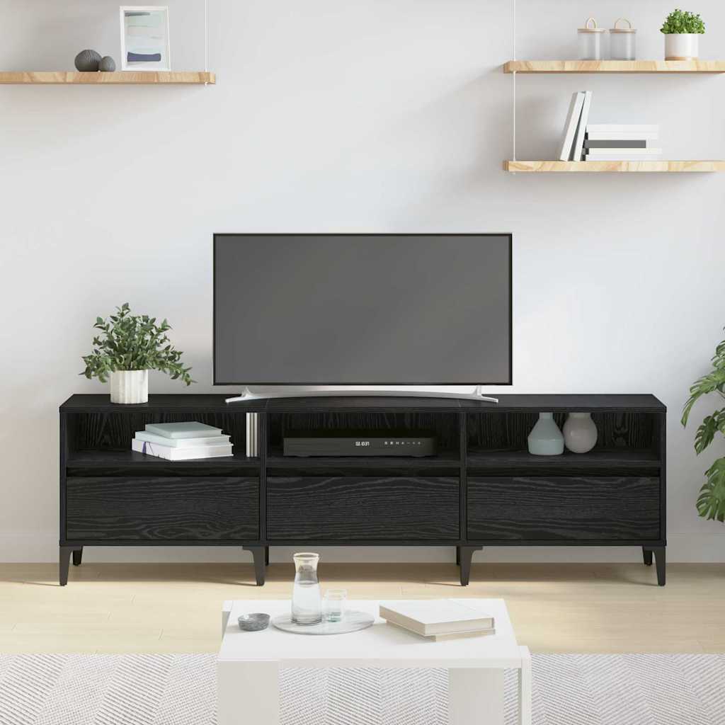 Cabinet TV Stejar negru 150 x 30 x 44.5 cm Lemn compozit — imaginea 4