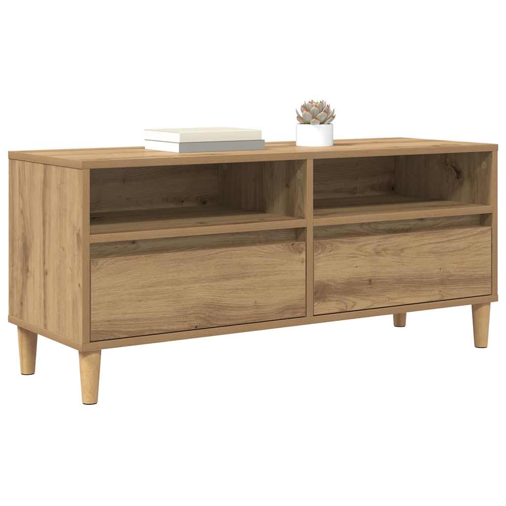 Cabinet TV Stejar Artizanal 100 x 34,5 x 44,5 cm Lemn compozit — imaginea 4