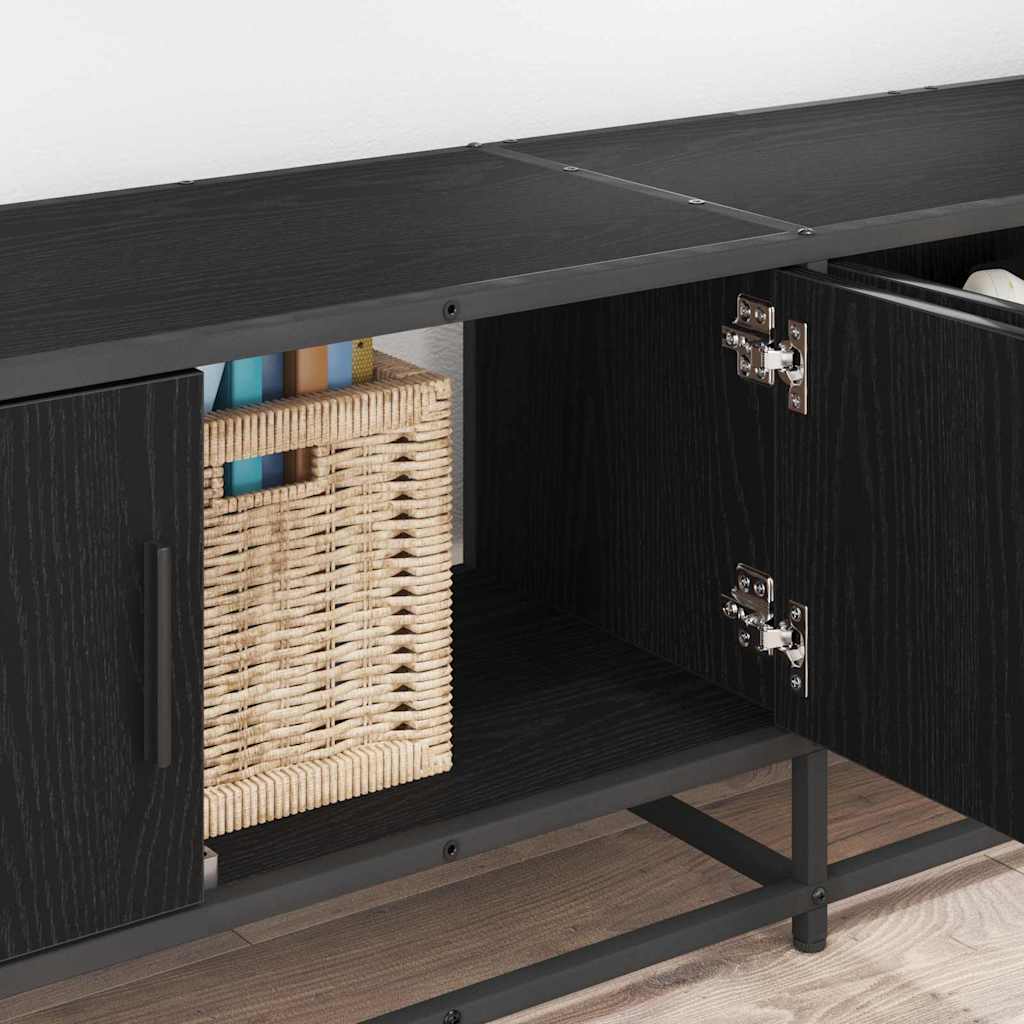 Cabinet TV Stejar negru 210 x 35 x 41 cm Lemn compozit — imaginea 4