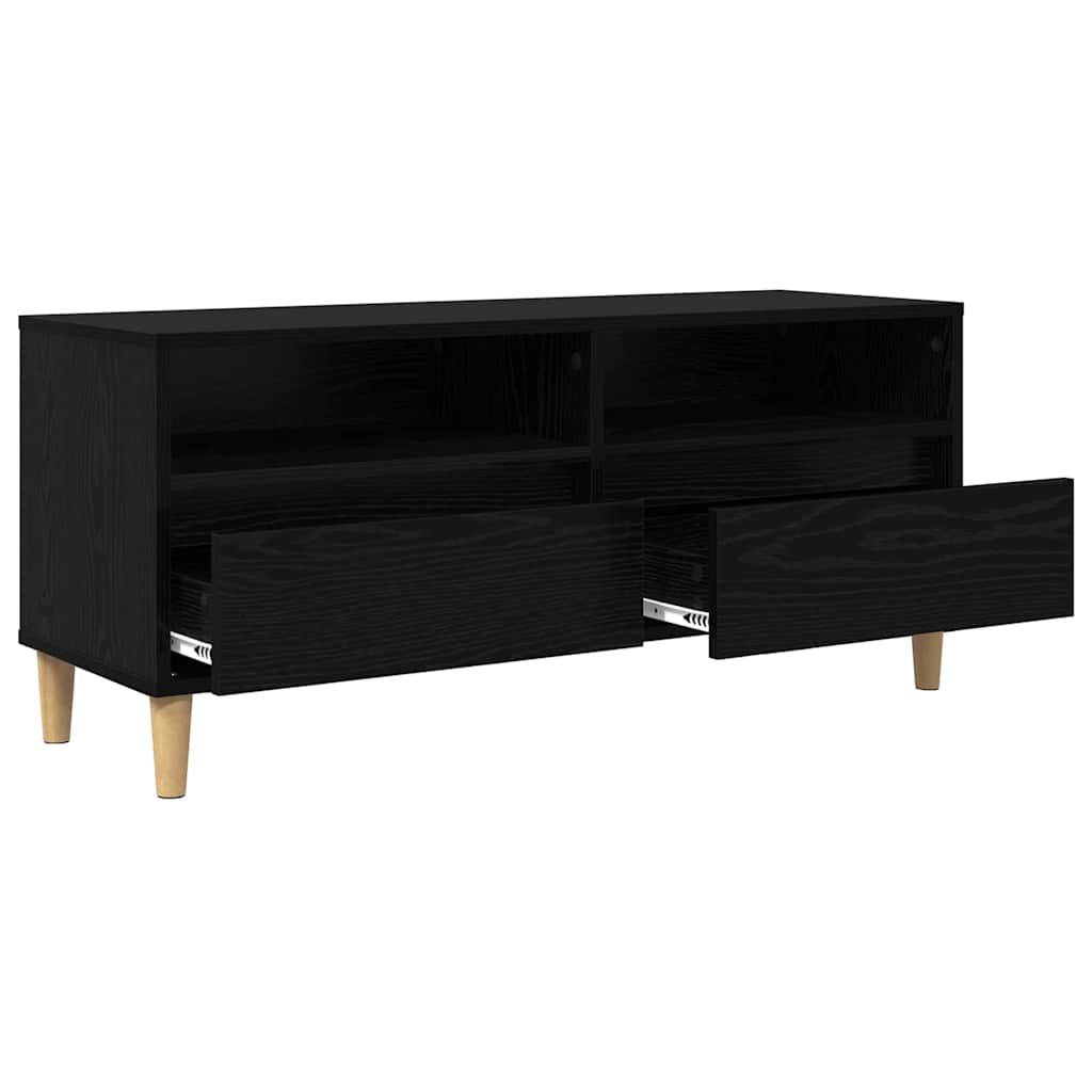 Cabinet TV Stejar Negru 100 x 34,5 x 44,5 cm Lemn compozit — imaginea 6