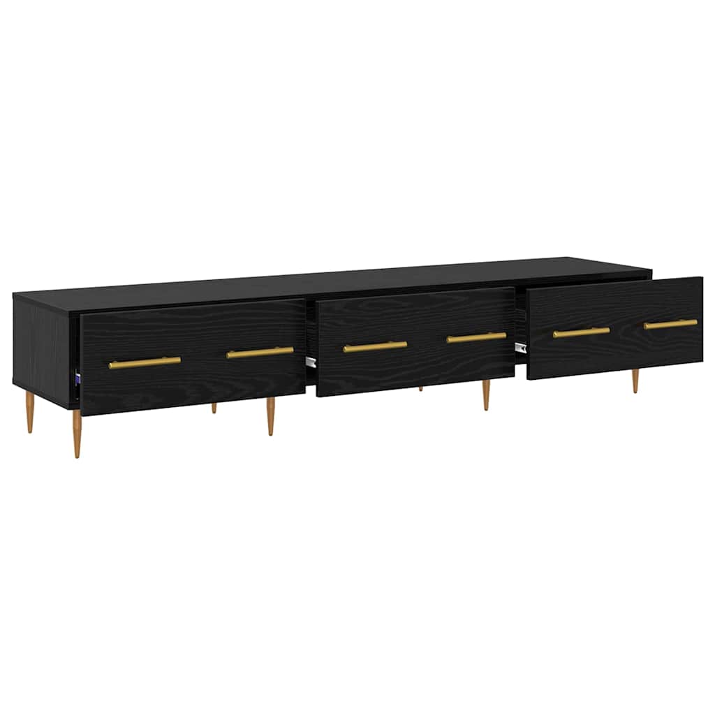 Cabinet TV Stejar Negru 150 x 36 x 30 cm Lemn compozit — imaginea 6