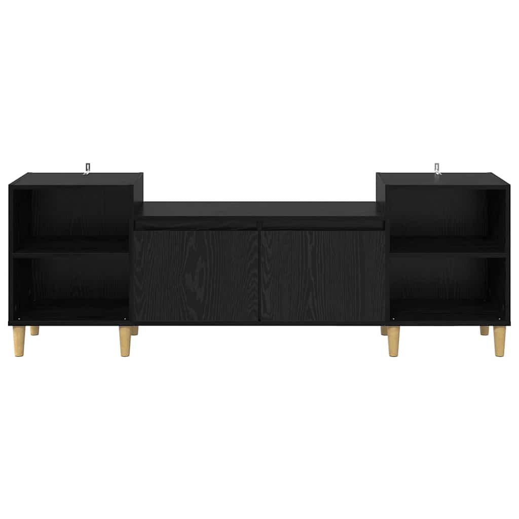 Cabinet TV Stejar Negru 160 x 35 x 55 cm Lemn compozit — imaginea 6