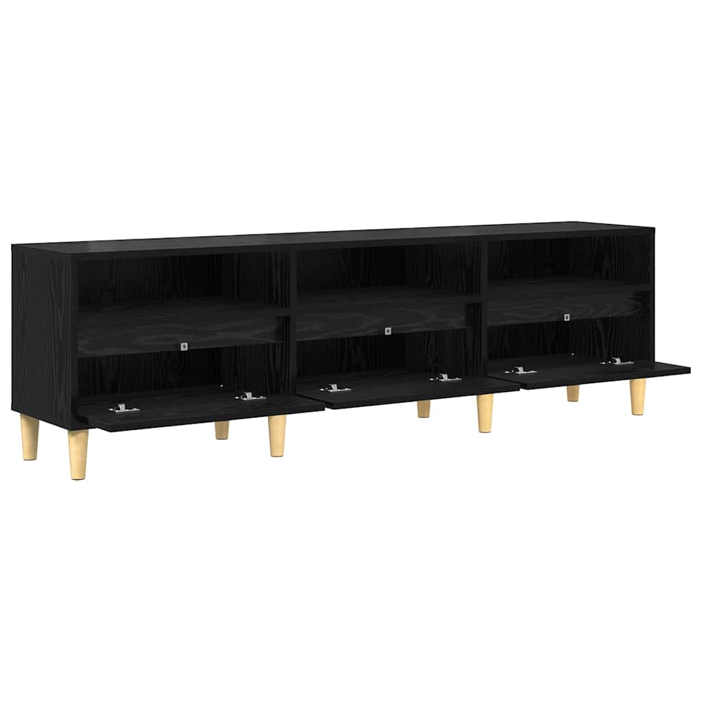 Cabinet TV Stejar negru 150 x 30 x 45 cm Lemn compozit — imaginea 5