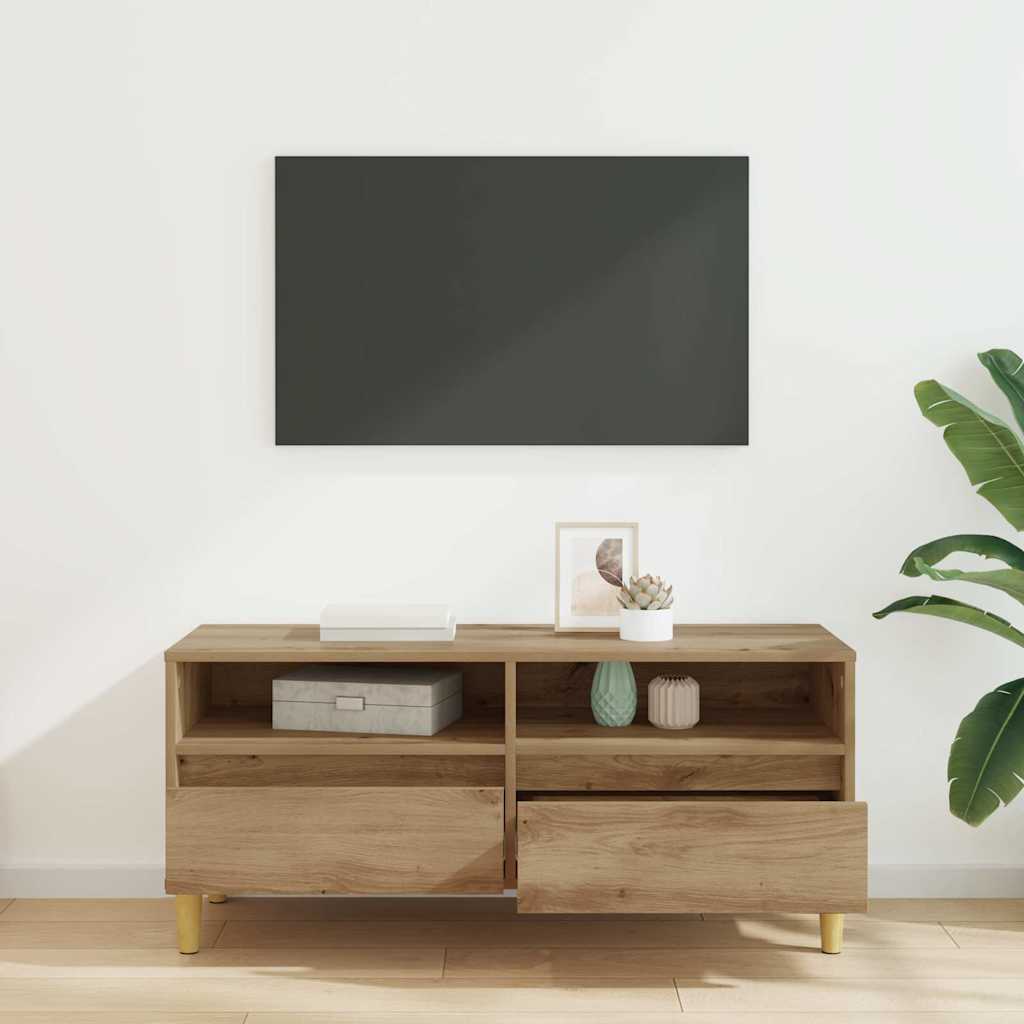 Cabinet TV Stejar Artizanal 100 x 34,5 x 44,5 cm Lemn compozit — imaginea 5