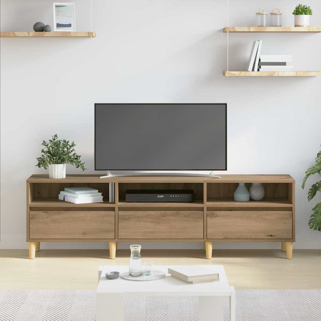 Cabinet TV stejar artizanal 150 x 30 x 45 cm Lemn compozit — imaginea 4