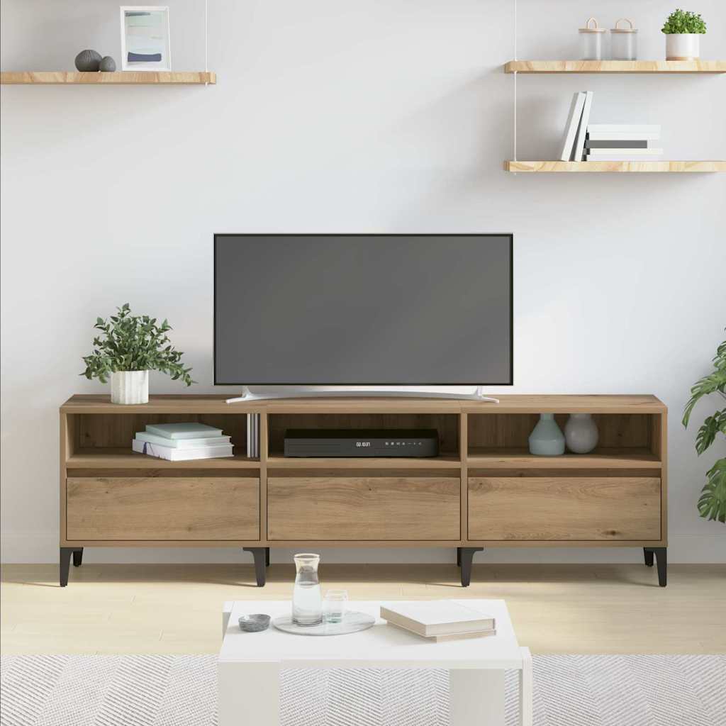 Cabinet TV stejar artizanal 150 x 30 x 44.5 cm Lemn compozit — imaginea 4