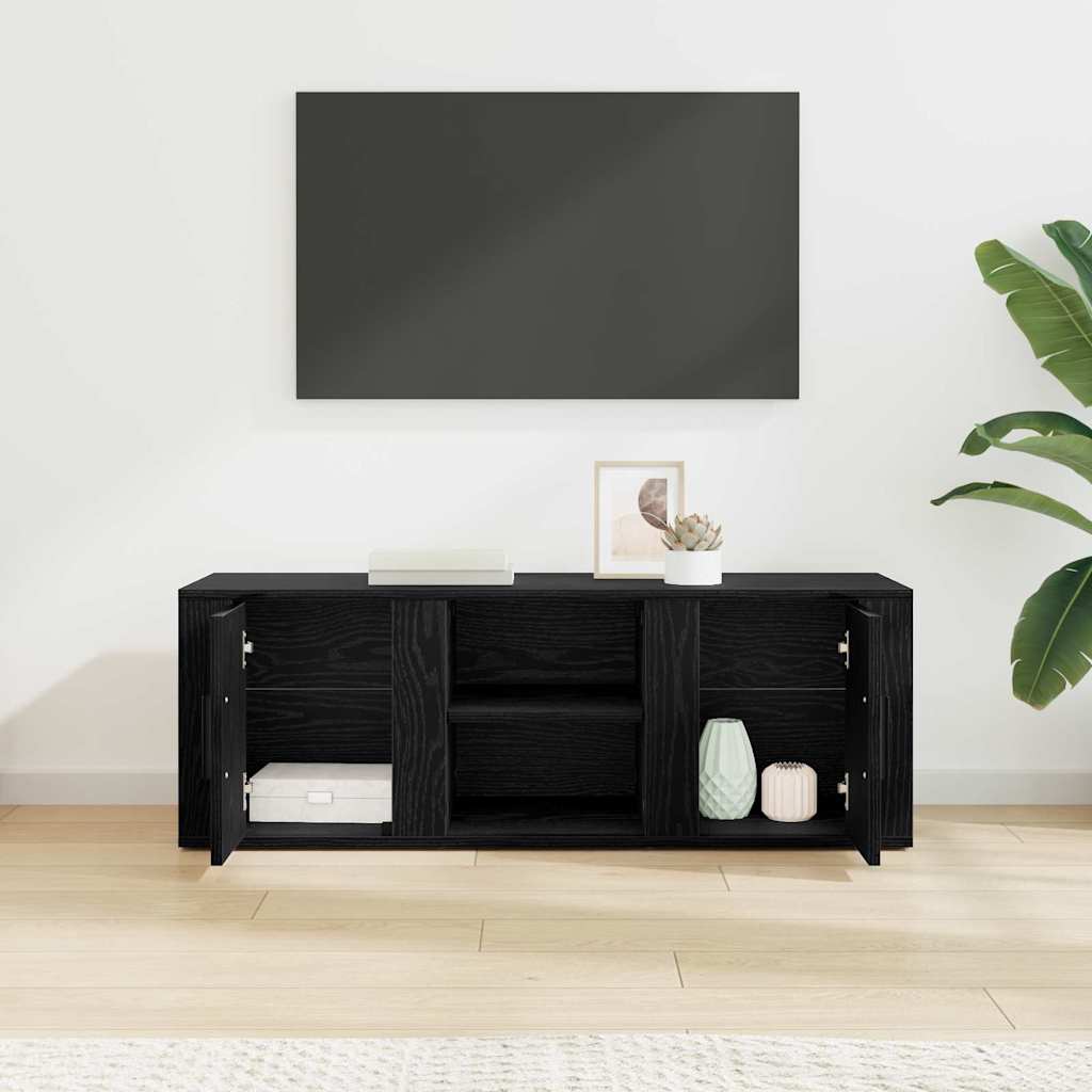 Cabinet TV Stejar Negru 100 x 31,5 x 35 cm Lemn compozit — imaginea 5