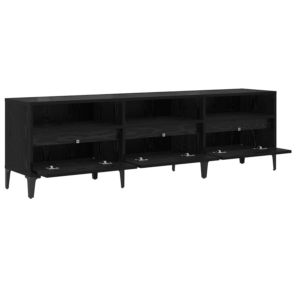 Cabinet TV Stejar negru 150 x 30 x 44.5 cm Lemn compozit — imaginea 5