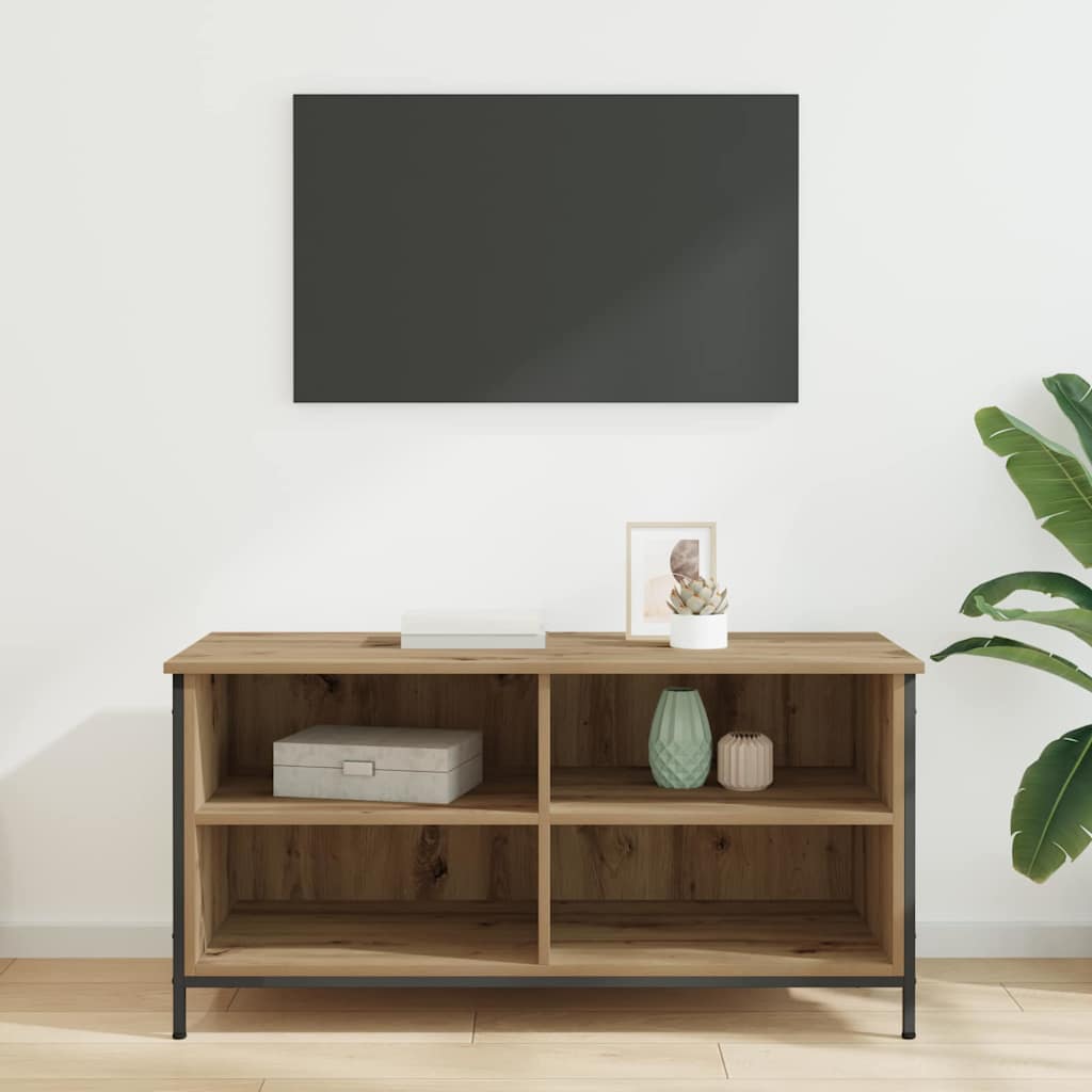 Cabinet TV Stejar Artizanal 100 x 40 x 50 cm Lemn compozit — imaginea 5