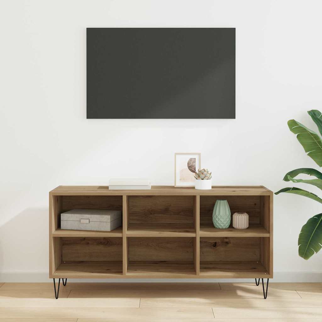 Cabinet TV Stejar Artizanal 103,5 x 30 x 50 cm Lemn compozit — imaginea 5