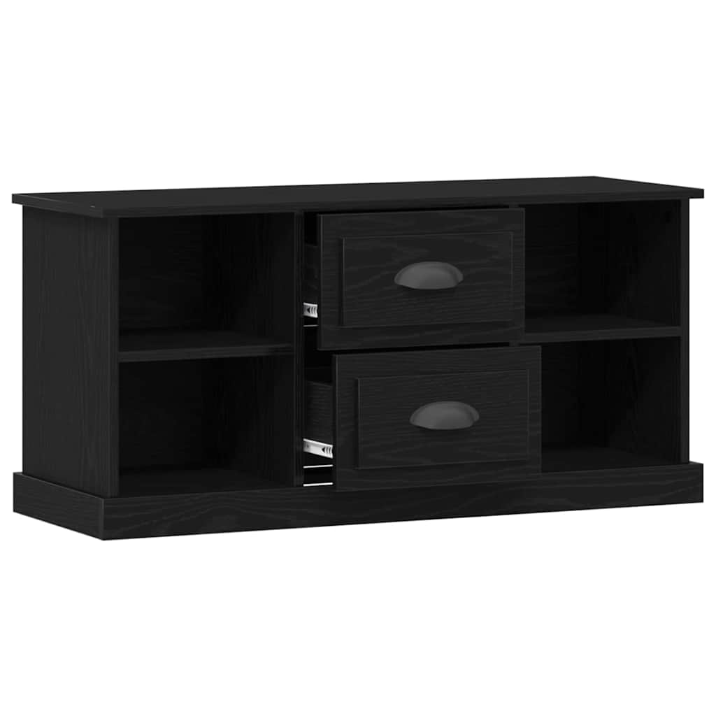 Cabinet TV Stejar Negru 99,5 x 35,5 x 48 cm Lemn compozit — imaginea 6