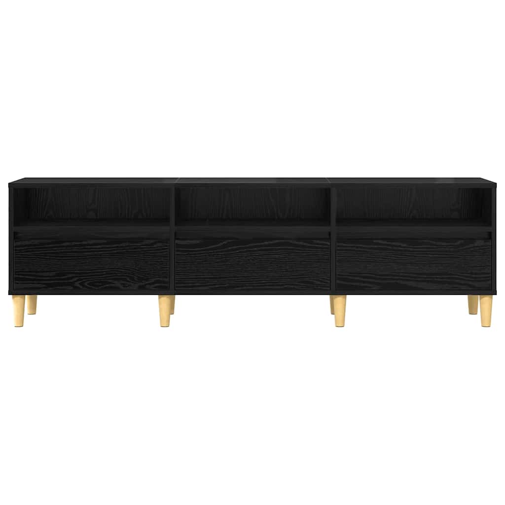 Cabinet TV Stejar negru 150 x 30 x 45 cm Lemn compozit — imaginea 6