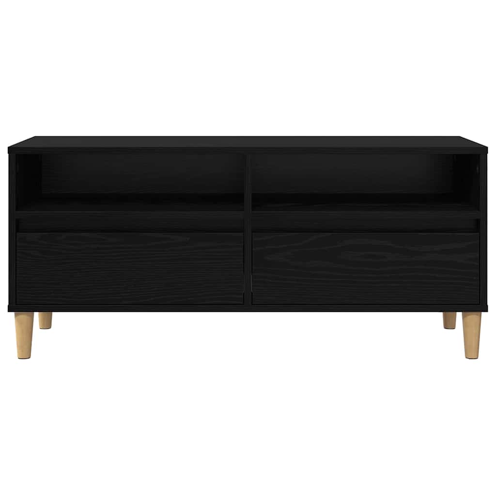 Cabinet TV Stejar Negru 100 x 34,5 x 44,5 cm Lemn compozit — imaginea 7