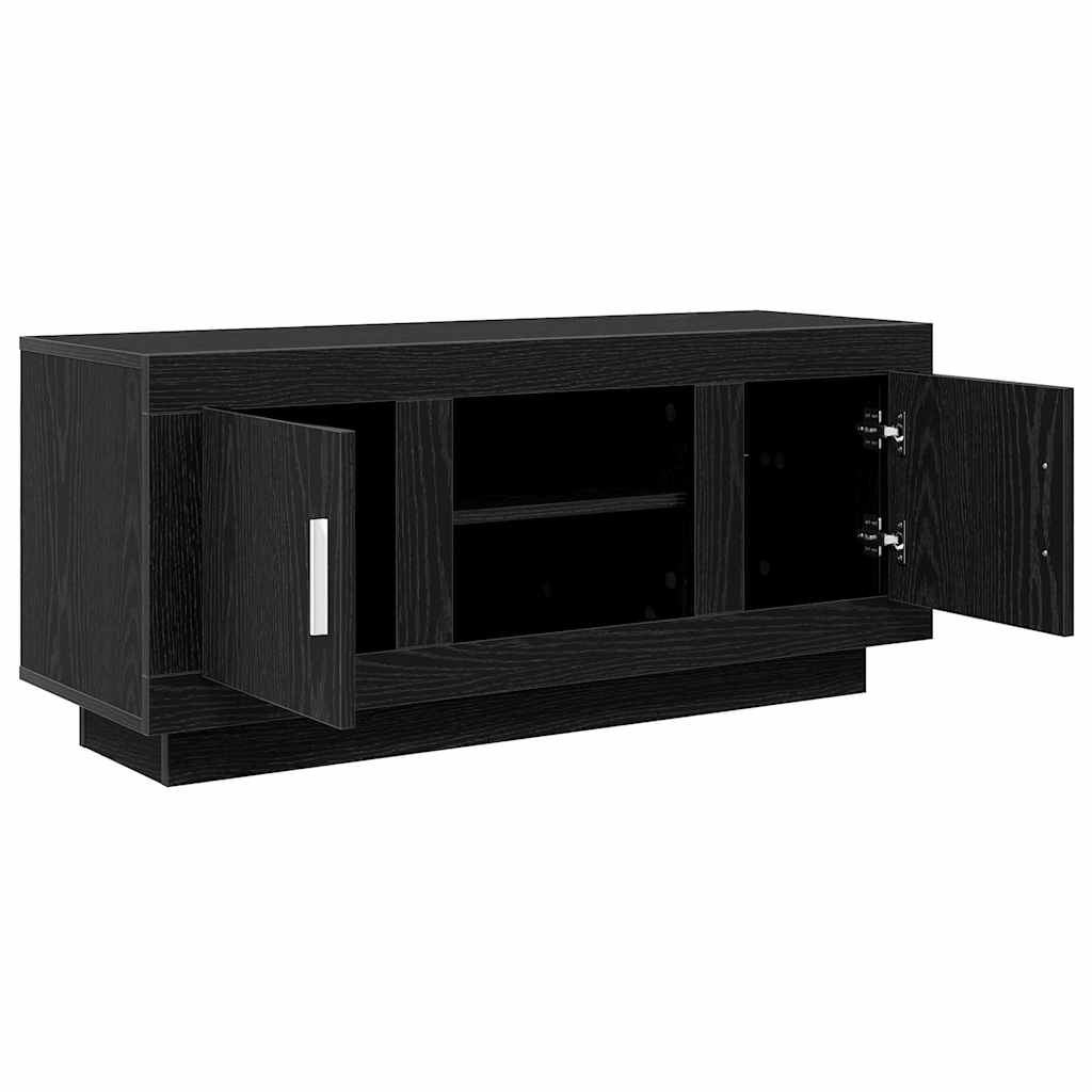 Cabinet TV Stejar Negru 102 x 35 x 45 cm Lemn compozit — imaginea 6