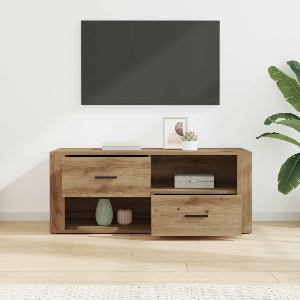 Cabinet TV Stejar Artizanal 100 x 35 x 40 cm Lemn compozit — imaginea 5
