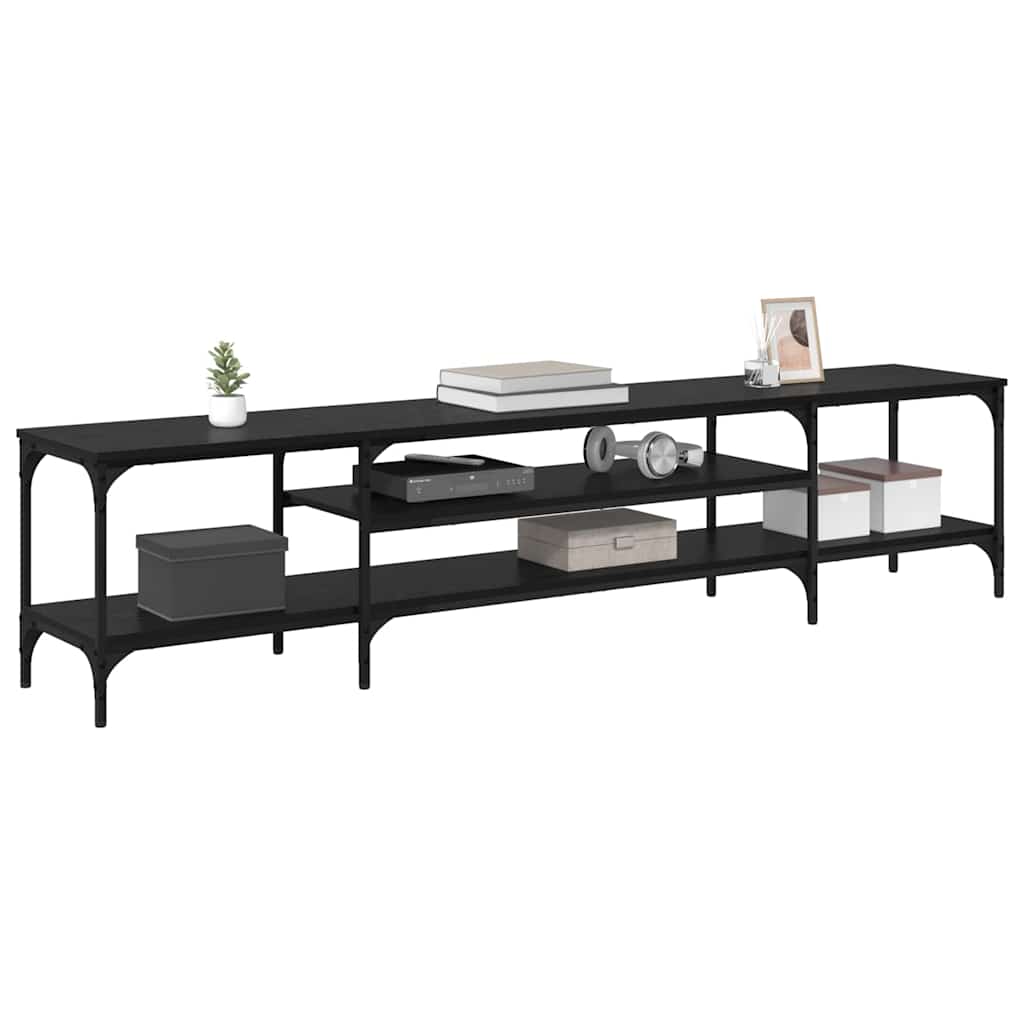 Cabinet TV Stejar Negru 201 x 35 x 45 cm — imaginea 4