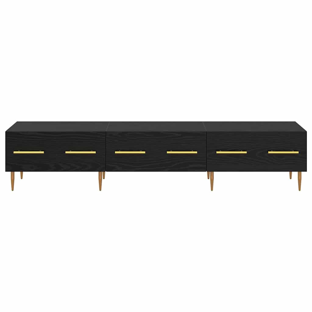 Cabinet TV Stejar Negru 150 x 36 x 30 cm Lemn compozit — imaginea 7