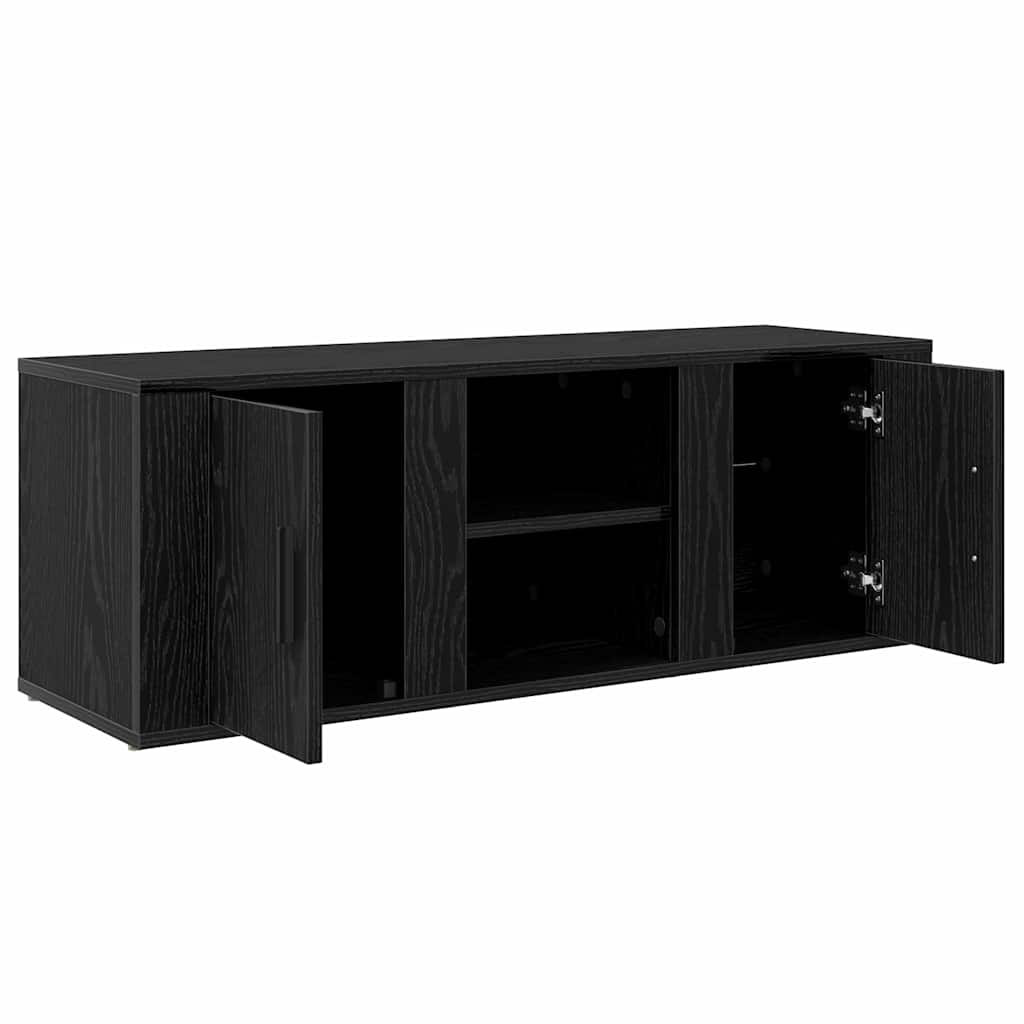 Cabinet TV Stejar Negru 100 x 31,5 x 35 cm Lemn compozit — imaginea 6