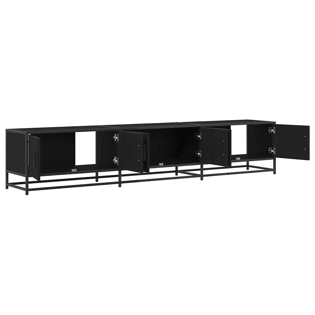 Cabinet TV Stejar negru 210 x 35 x 41 cm Lemn compozit — imaginea 5