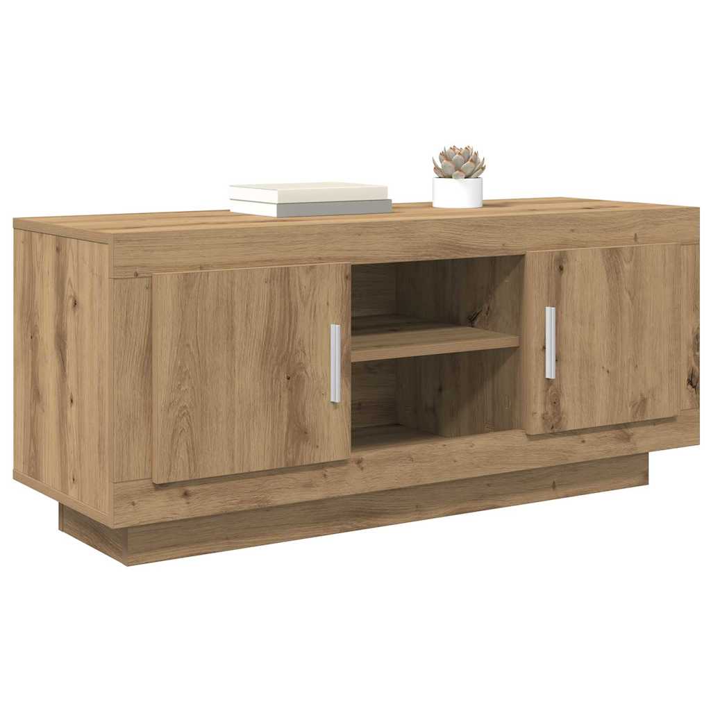 Cabinet TV Stejar Artizanal 102 x 35 x 45 cm Lemn compozit — imaginea 4